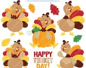 Mr Gobble Gobble - Cute Digital Clipart - Commercial Use OK, Turkey Clipart, Turkey Graphics, Thanksgiving Clipart Il_170x135