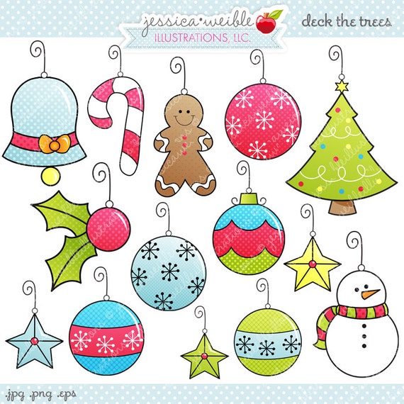 Deck the Trees Cute Digital Clipart Commercial Use OK