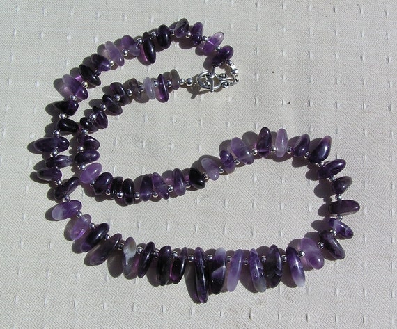 amethyst crystal necklace sterling silver