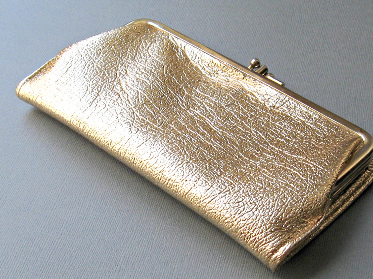 Vintage Metallic Gold Ladies Wallet / Purse by vintagepaige