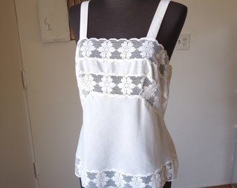 white camisole with lace trim