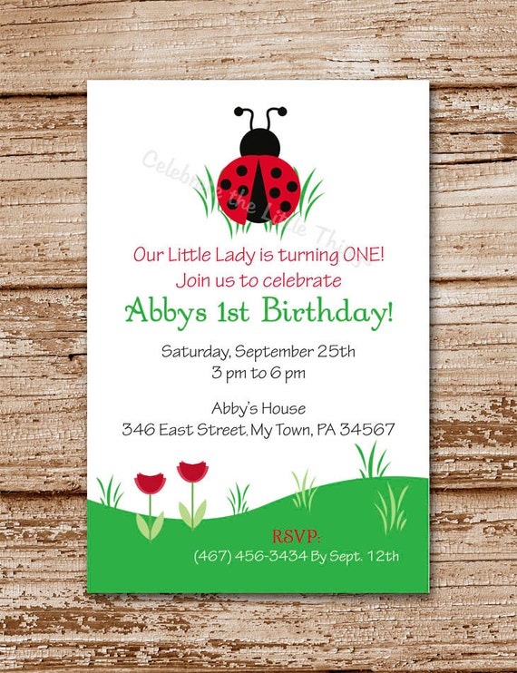 Ladybug Invitation | Personalized | Garden Ladybug | Red Ladybug | Bugs, Insects (Printable) Il_570xn