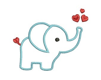Baby Elephant Applique design - 3 sizes - Instant Download