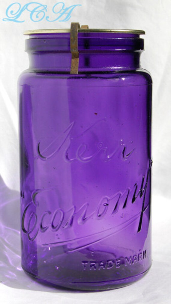 Beautiful extremely deep PURPLE antique KERR ECONOMY canning