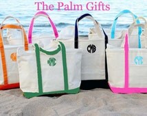 HONEYMOON Monogrammed Beach Tote Bags- Personalized Beach Bag from The ...