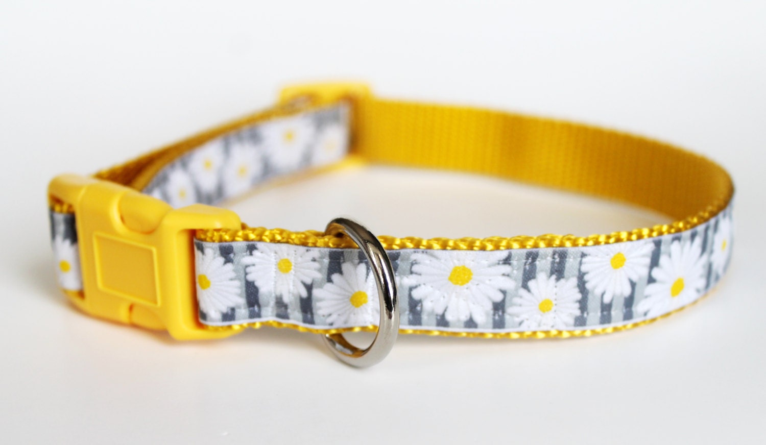 Pretty Daisy Dog Collar / Ribbon Dog Collar / Adjustable Dog