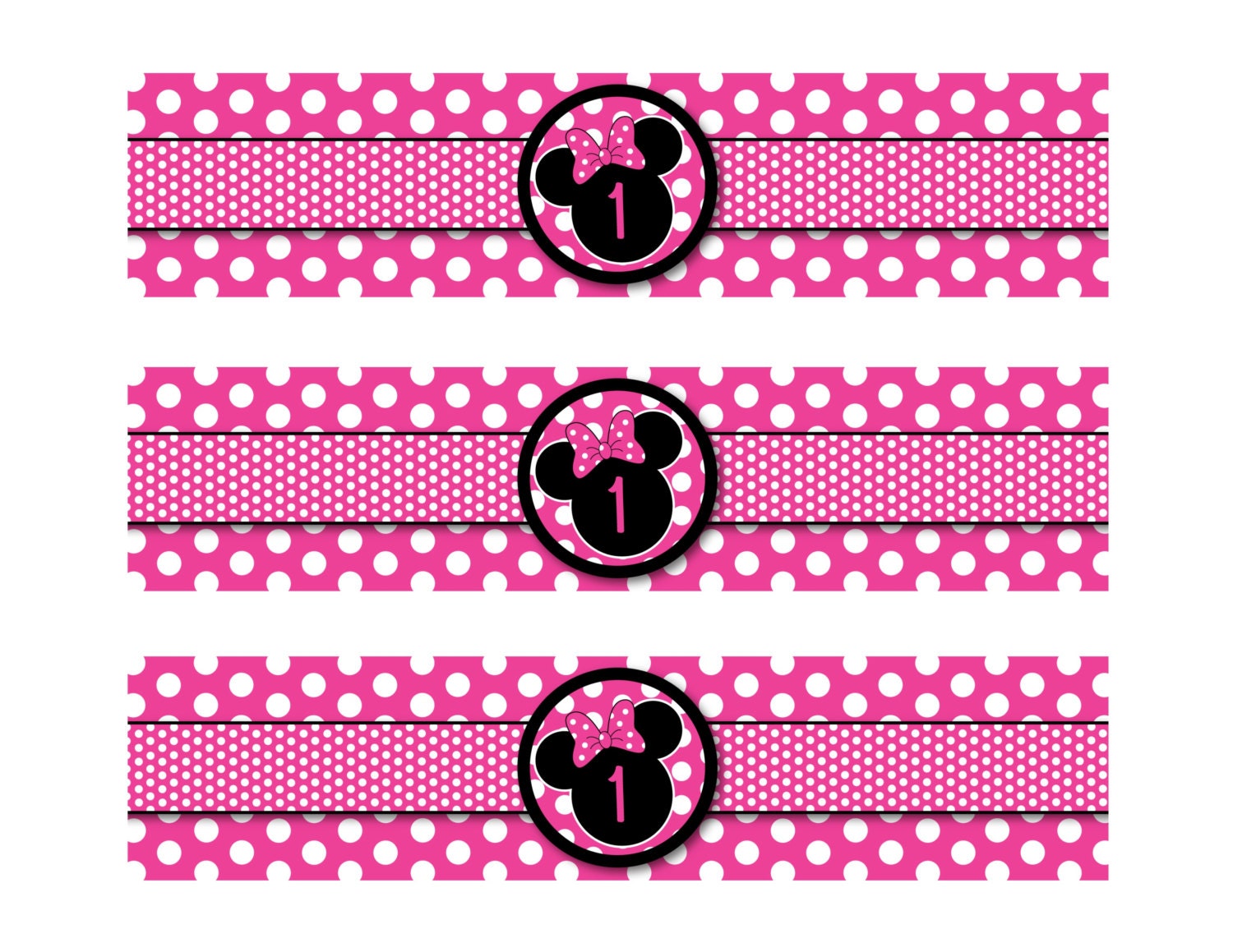 Minnie Mouse Water Bottle Labels Template