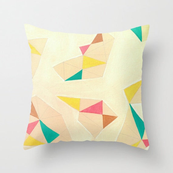 Items similar to Geometric Throw Pillow Artwork printed on Pillow