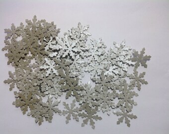 Silver Shimmer Snowflake Table Scatter, Snowflake Confetti, 1 inch Snowflake Die Cut, Winter Wedding Decor, Snowflake Decoration - 120pcs