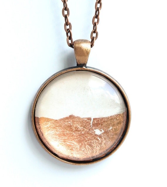 Items similar to Luxe Metallic Copper Foil Necklace long on Etsy