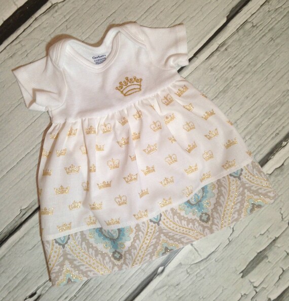 Baby Girl Onesie Dress Posh Collection Glitter by BoutiqueElliEtte