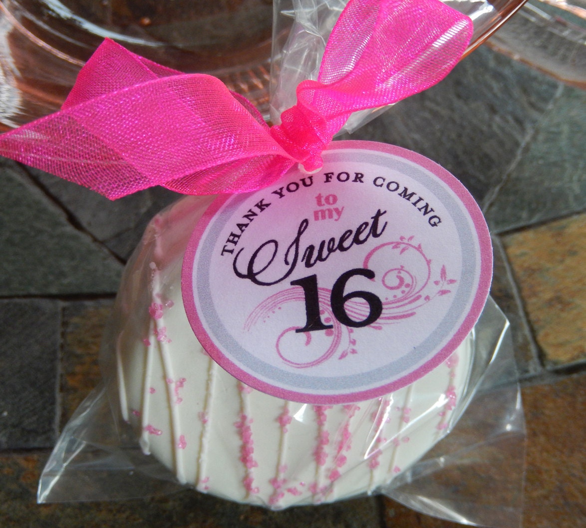 Sweet 16 Birthday Favor Tags For Cake Pops by IDoDivineDesigns