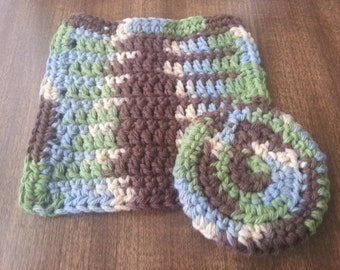 Crochet Cotton Reusable Dishcloths/Washcloths- Set of 2 in ...