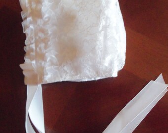 Baby Bonnet, Baby Hat, Photo Prop, Christening, Dedications, Baptism, Infant, Girls Clothing, Heirloom Bonnet, Blessing, Shower, Gift, Kids