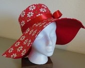 Red Floral and Swirls Sun Hat Red Floral and Swirls Sun Hat