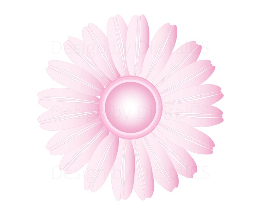 Digital flower clipart Gerbera Daisy Pastel Flower png flower
