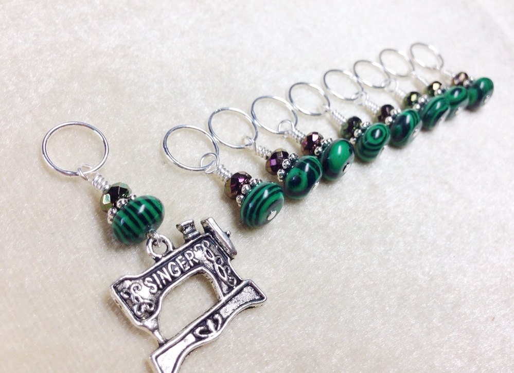 Antique Sewing Machine Stitch Marker Set Gift for Knitters