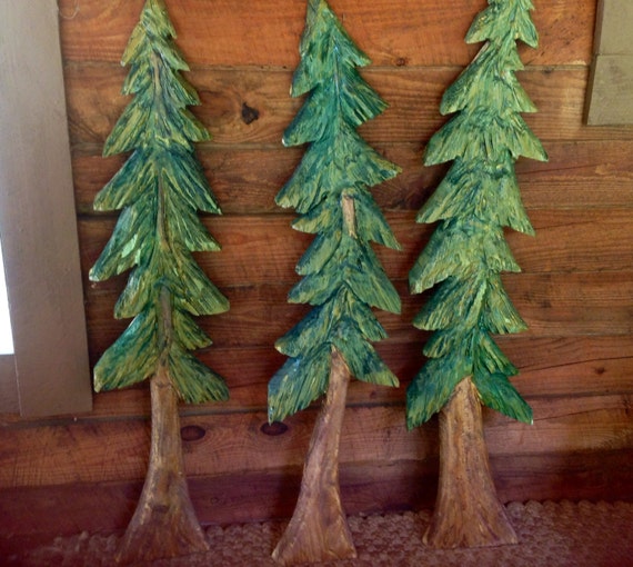 Pine Tree sculpture 4ft. chainsaw tree carving by oceanarts10