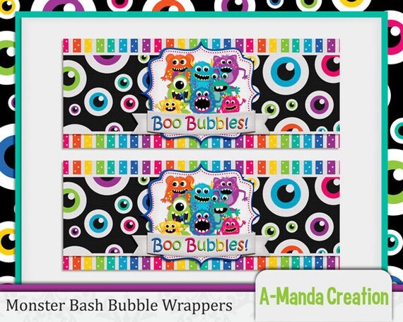 Monster Bash Printable Bubble Wrappers Il_570xn