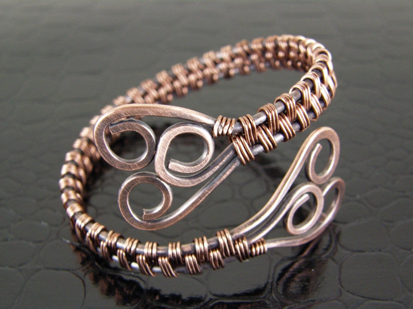 Reserved for Katie Wire Wrap Hammered Copper & by BonzerBeads