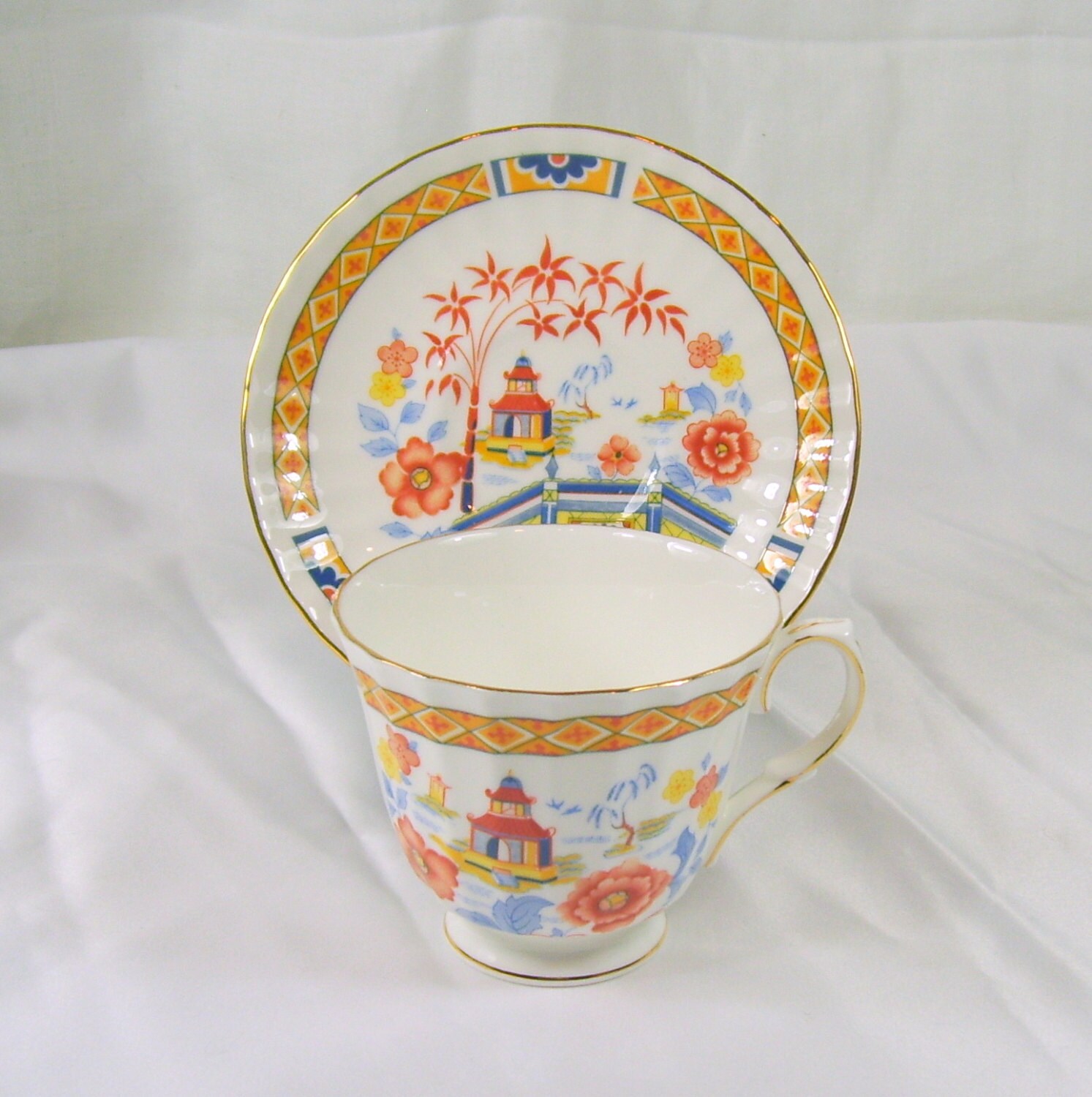 Vintage Duchess England Bone China Teacup and Saucer Asian
