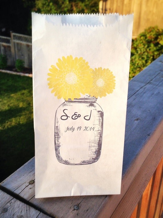 Personalized Popcorn Bags for Favors or Candy by VintageApricot