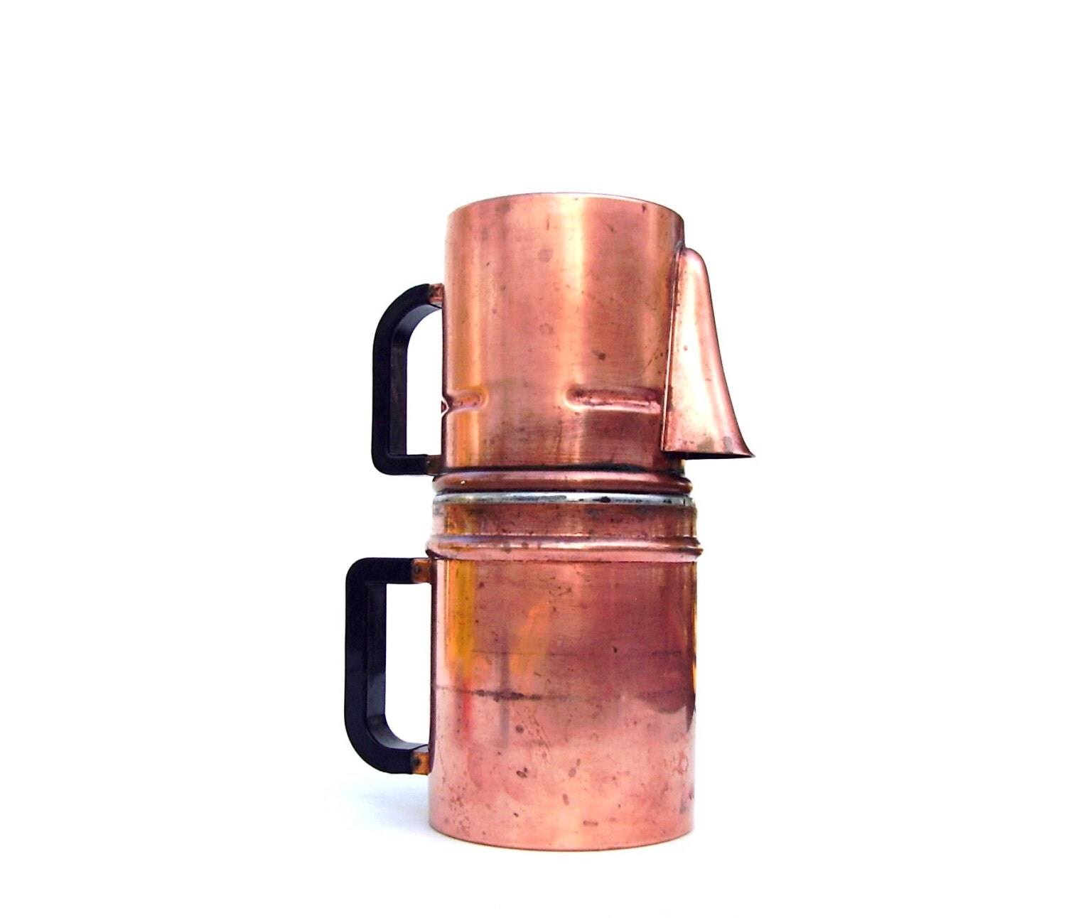 Antique Neapolitan Flip Pot Coffee Brewer Copper Italy 1940s