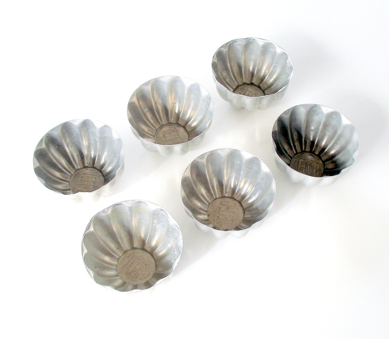 Vintage Jello Molds 1950s Aluminum Set of 6