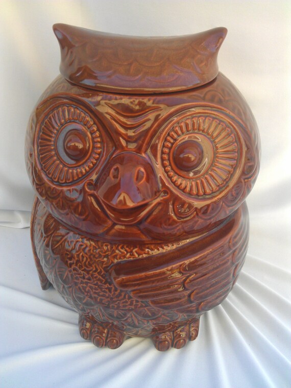 Vintage McCoy Pottery Owl Cookie Jar Large by FolkLura on Etsy