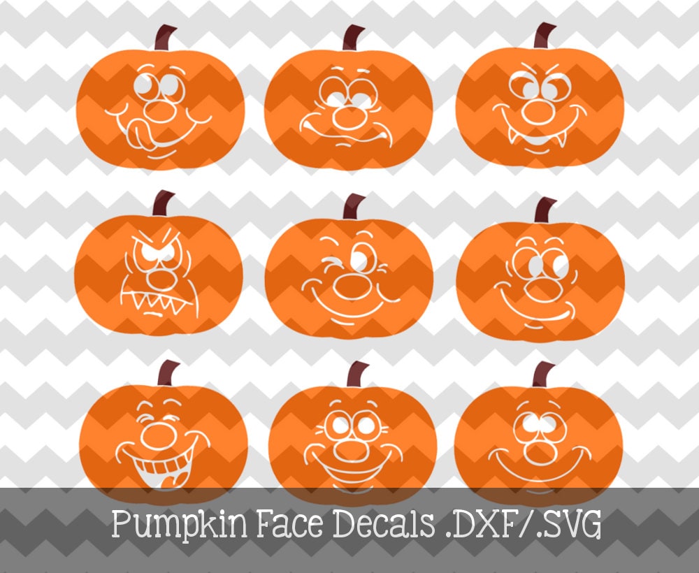 Download Halloween Pumpkin Face Decals.DXF/.SVG Files by ...