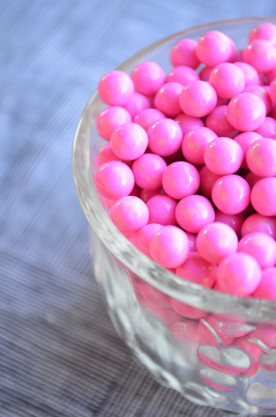 SALE Pink Candy Beads 2 oz Round Edible Sugar by MyLittleOtter