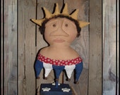 Primitive Folk Art Americana Liberty Lady Make do HAFAIR soft sculpture