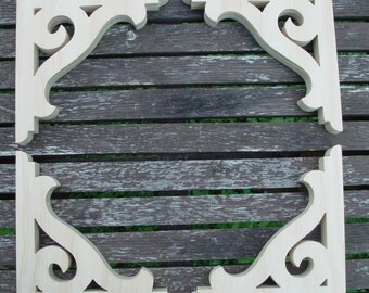 Four (4) Victorian Gingerbread Wood Screen Door Brackets / Shelf Brackets