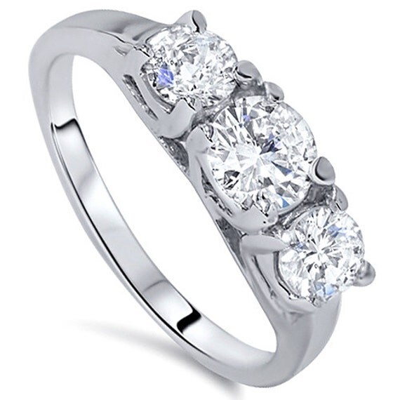 2.00CT Diamond 3Stone Engagement Anniversary Past Present