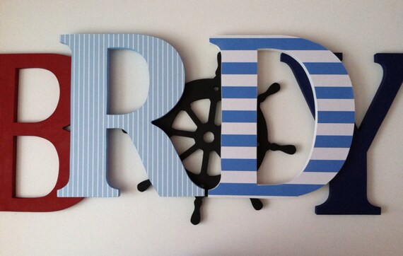 nautical themed wooden letters for nursery spelling out your