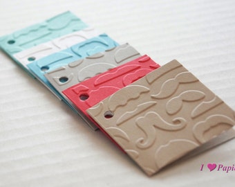 Mustache Embossed Gift Tags