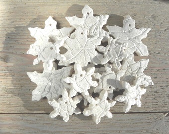DIY Unfinished Snowflake Salt Dough Ornaments Set of 10