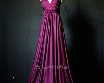 Dark Purple Bridesmaid Dress Wrap Convertible Dress Infinity Dress Maxi Dress Formal Dress Evening Ball Gown Plus Size Clothing Maternity