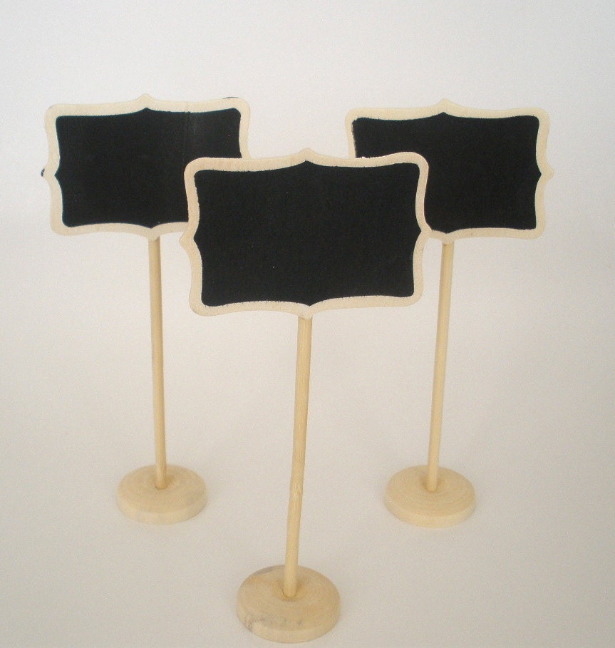 Mini Chalkboard Stands 3 Natural Wood Finish Name Place