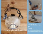 EPATTERN, The snowman kit, tea pot, painting pattern, paint your own, digital download,