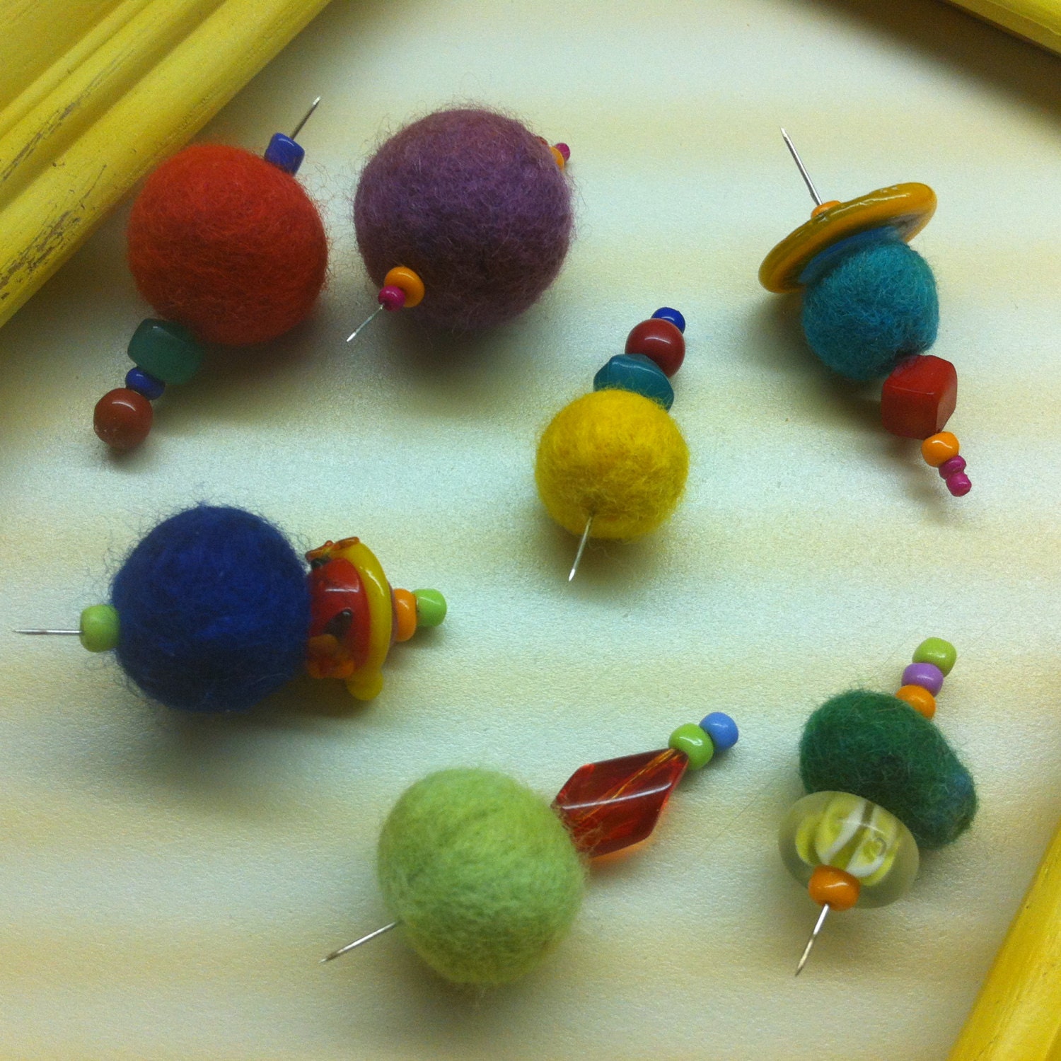 Colorful Decorative Push Pins Bulletin Board Bright by KiwiKouture