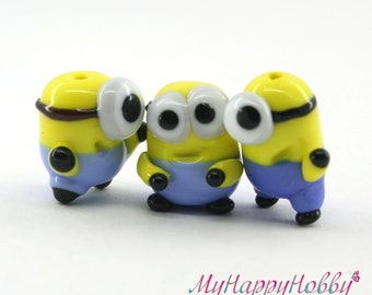 Minion Despicable me Lampwork Bead / miniature / sculpture / figurine