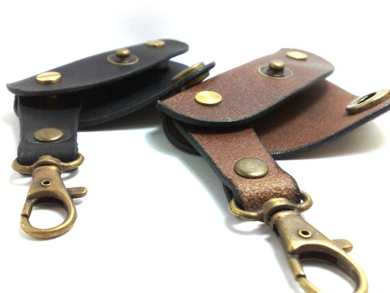 New keychain like swiss knife from black cowhide gift ideas Holds 1-4 ...