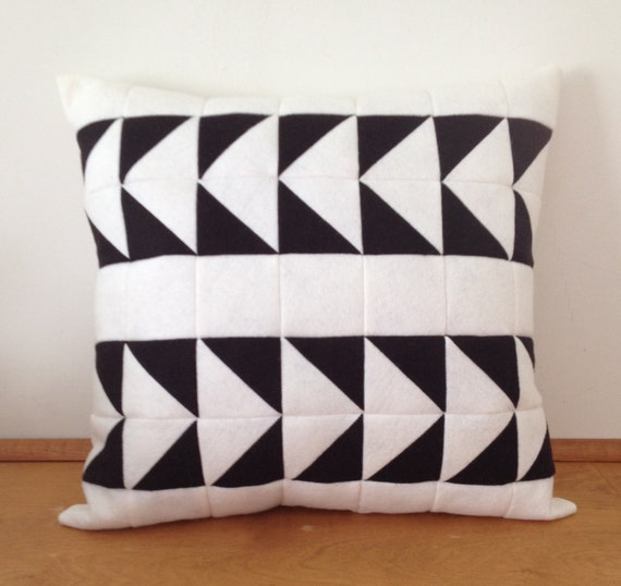 Items similar to White & Black Geometric Pillow on Etsy