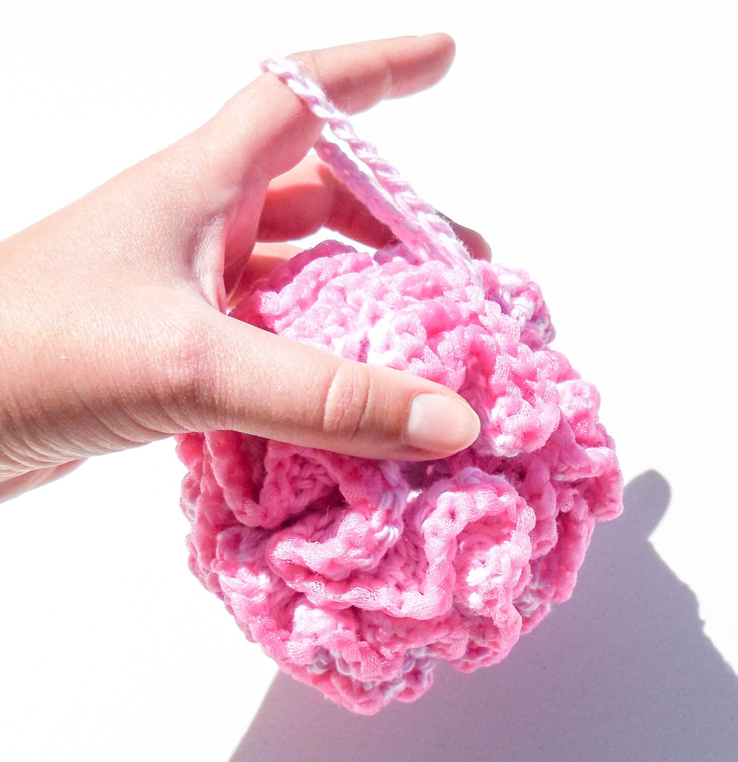 Cotton and Tulle Bath Pouf One Crochet Shower Loffah 100