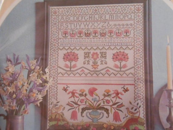 Vintage Stamped Cross Stitch Kit-Large Sampler Kit-Never