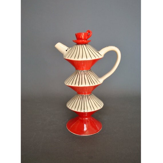 Handmade Ceramic Teapot Jetson Teapot Funky