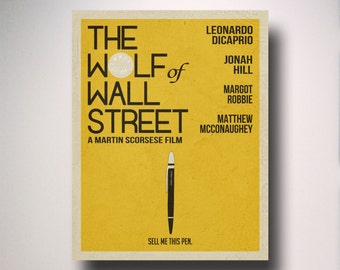The Wolf of Wall Street Minimalist Movie Poster / Wall Art / Movie Film Poster