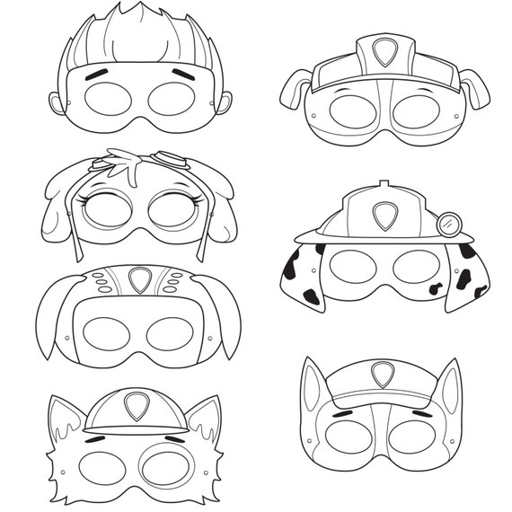 Paws Printable Coloring Masks dog masks by HungryPandaSupplies