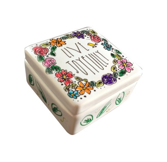 Decorative Floral Box Live Joyfully